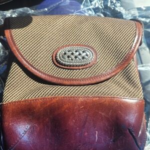 Brighton Brown Canvas & Leather Crossbody Bag